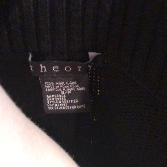 Theory Black Wool Cowl Neck Poncho Cape S - Picture 7 of 9